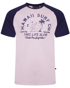 KAM Hawaii Surf Turtle Raglan T-Shirt Pink